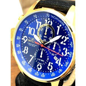 Invicta Men's Watch 1516 Force Lefty Quartz Chronograph Blue Dial Black Band
